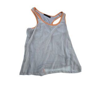 The Limited Sheer Gray Tank Top With Orange Trim Racerback Design Womens M